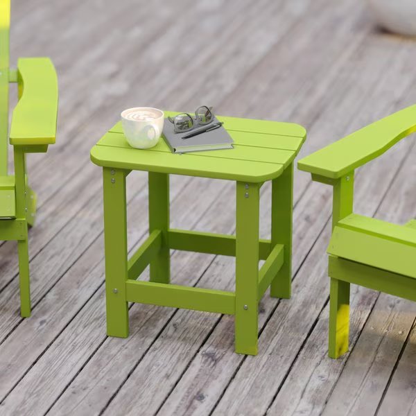 Lime All-Weather Adirondack Side Table, Flash Furniture, Mfr#: JJ-T14001-LM-GG